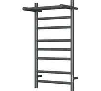 Полотенцесушитель электрический Bauedge с полкой BAU Stil Shelf Gun Grey 40x80, 7 планок, универсальный, темно-серый металлик DB-0092