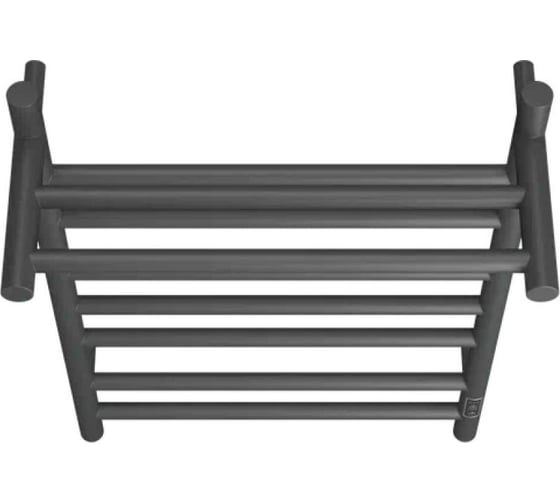Полотенцесушитель электрический Bauedge с полкой BAU Stil Shelf Gun Grey 40x80, 7 планок, универсальный, темно-серый металлик DB-0092