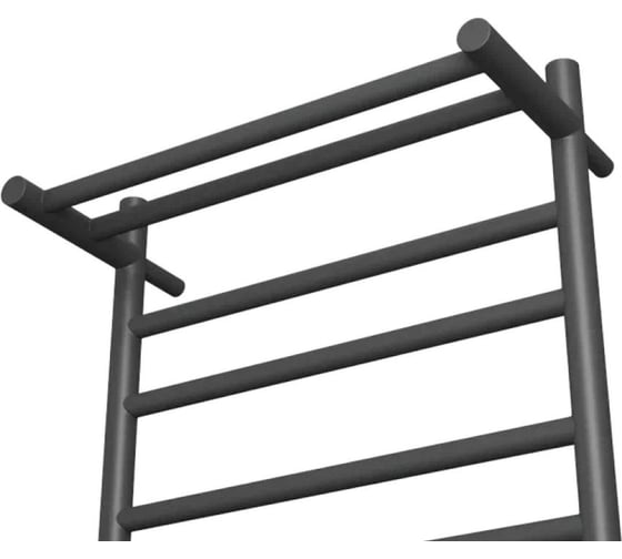 Полотенцесушитель электрический Bauedge с полкой BAU Stil Shelf Gun Grey 40x80, 7 планок, универсальный, темно-серый металлик DB-0092