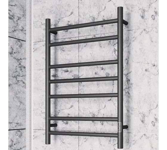 Полотенцесушитель электрический Bauedge BAU Stil Gun Grey 50x80, 7 планок, универсальный, темно-серый металлик DB-0094