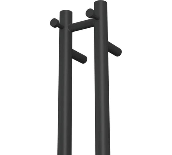 Полотенцесушитель дизайнерский электрический Bauedge BAU Stella Gun Grey 8x120, 2 коллектора, 2 крючка, темно-серый металлик DB-0103