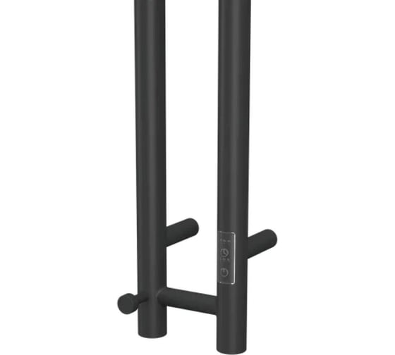 Полотенцесушитель дизайнерский электрический Bauedge BAU Stella Gun Grey 8x120, 2 коллектора, 2 крючка, темно-серый металлик DB-0103