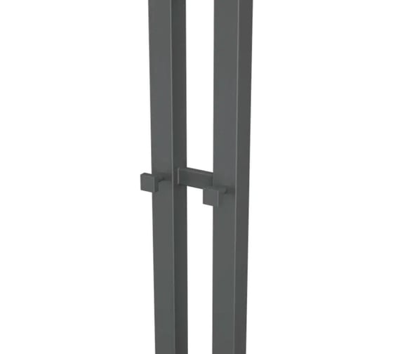 Полотенцесушитель дизайнерский электрический Bauedge профильный BAU Stella Square Gun Grey 8x160, 2 коллектора, 2 крючка, темно-серый металлик DB-0106