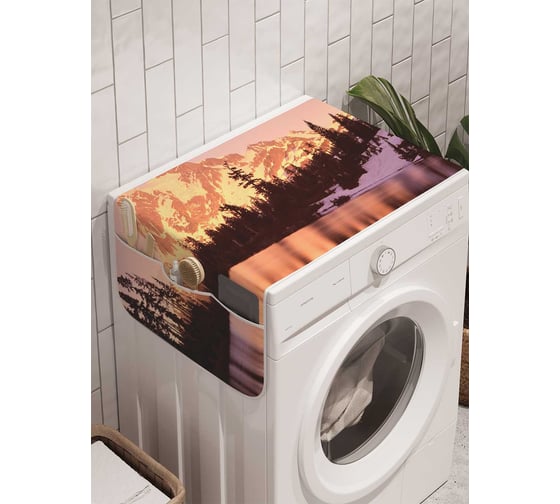 Органайзер для хранения Ambesonne "Мираж на озере" на стиральную машину, 45x120 см, cwm_15194 1