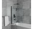 Шторка на ванну Bauedge BAU Stil 140x80, прозрачное закаленное стекло 6 мм, черный матовый профиль SB0034 2