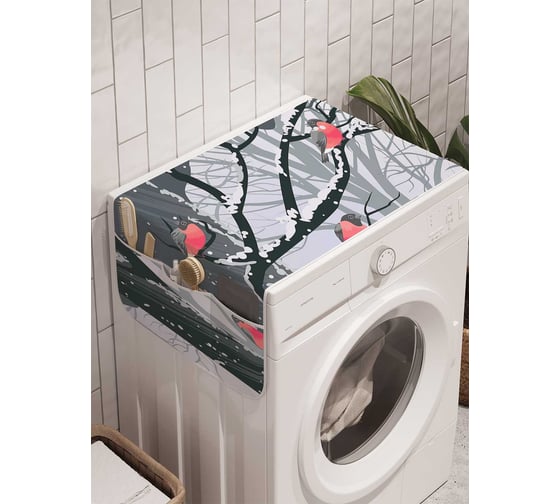 Органайзер для хранения Ambesonne "Птицы у лесного фонаря" на стиральную машину, 45x120 см, cwm_14964 1