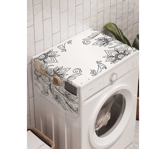 Органайзер для хранения Ambesonne "Травянистые рыбы" на стиральную машину, 45x120 см, cwm_18699 1