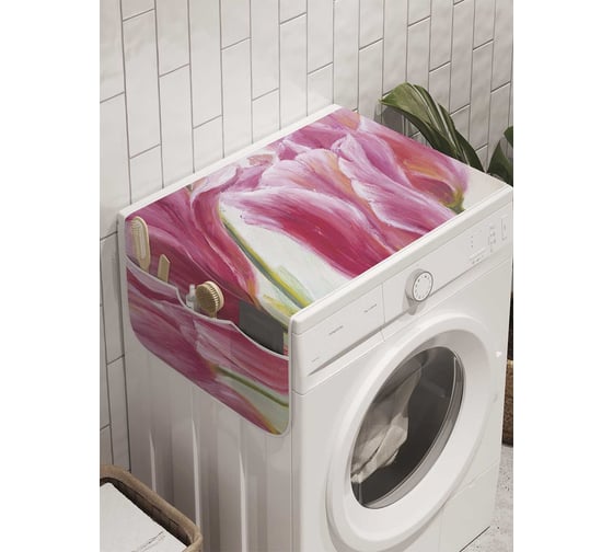 Органайзер для хранения Ambesonne "Тюльпановый ноктюрн" на стиральную машину, 45x120 см, cwm_9186