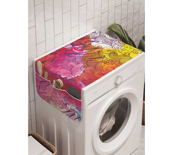 Органайзер для хранения Ambesonne "Радужные волны" на стиральную машину, 45x120 см, cwm_2961 1