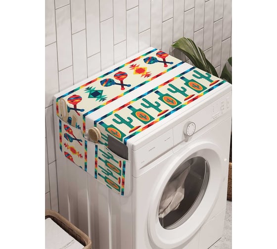 Органайзер для хранения Ambesonne "Мексиканские полосы" на стиральную машину, 45x120 см, cwm_20612 1