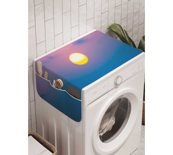 Органайзер для хранения Ambesonne "Рыбак на закате" на стиральную машину, 45x120 см, cwm_21313 1