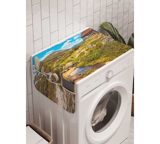 Органайзер для хранения Ambesonne "Дом в поле у ручья" на стиральную машину, 45x120 см, cwm_14885