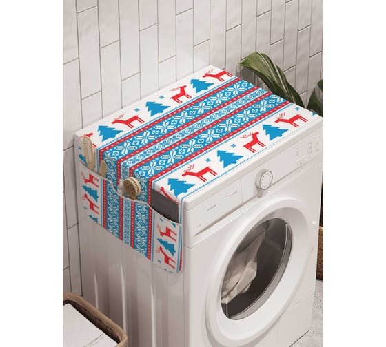 Органайзер для хранения Ambesonne "Зимние полосы" на стиральную машину, 45x120 см, cwm_20036 1