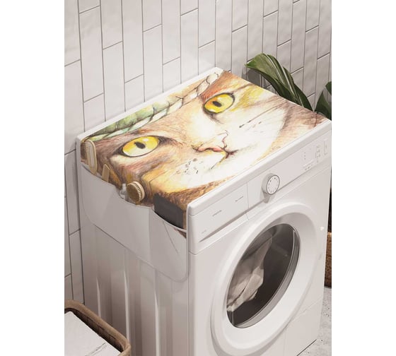 Органайзер для хранения Ambesonne "Кот-волшебник" на стиральную машину, 45x120 см, cwm_21376 1