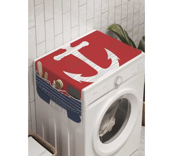 Органайзер для хранения Ambesonne "Нашивка с якорем" на стиральную машину, 45x120 см, cwm_8326 1