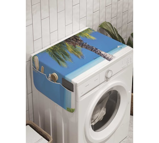 Органайзер для хранения Ambesonne "В тени пальмы" на стиральную машину, 45x120 см, cwm_8928 1