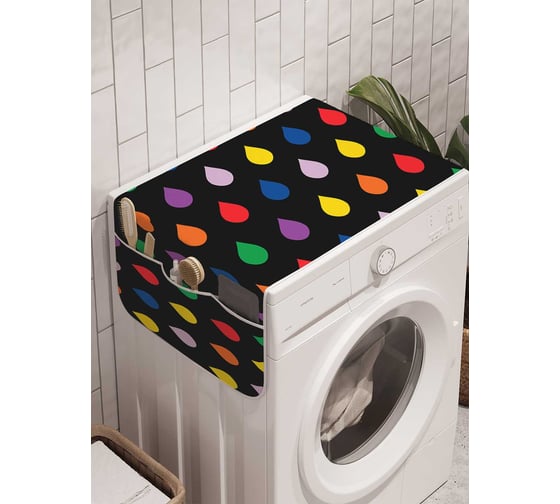 Органайзер для хранения Ambesonne "Дождь из красок" на стиральную машину, 45x120 см, cwm_19782 1