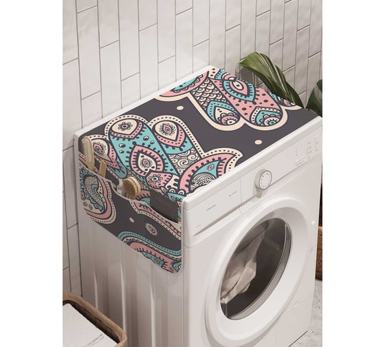Органайзер для хранения Ambesonne "Хамса с завитками" на стиральную машину, 45x120 см, cwm_6641 1
