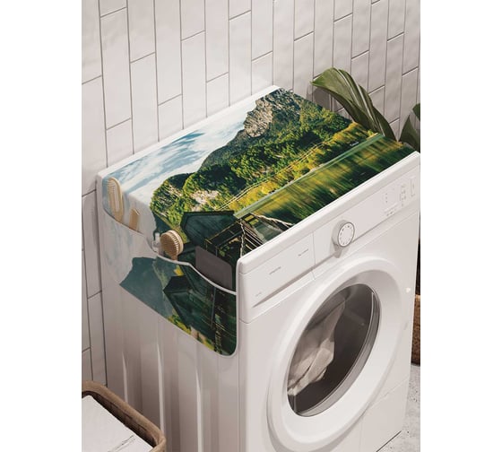 Органайзер для хранения Ambesonne "Рыбацкие дома" на стиральную машину, 45x120 см, cwm_19720 1