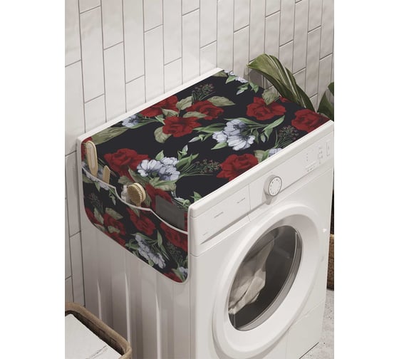 Органайзер для хранения Ambesonne "Узор из роз" на стиральную машину, 45x120 см, cwm_8118 1