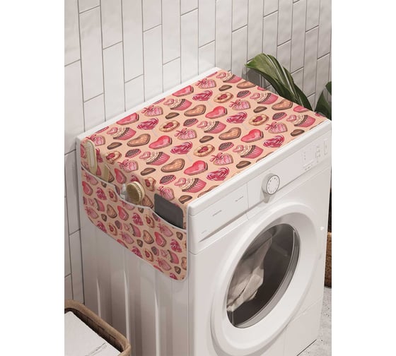 Органайзер для хранения Ambesonne "Сладкие сердечки" на стиральную машину, 45x120 см, cwm_1648 1