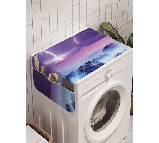Органайзер для хранения Ambesonne "Молнии в тумане" на стиральную машину, 45x120 см, cwm_3863 1