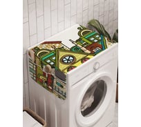 Органайзер для хранения Ambesonne "Красочный район" на стиральную машину, 45x120 см, cwm_18029