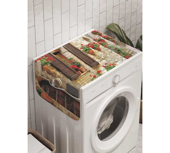 Органайзер для хранения Ambesonne "Цветочный символ" на стиральную машину, 45x120 см, cwm_9205 1