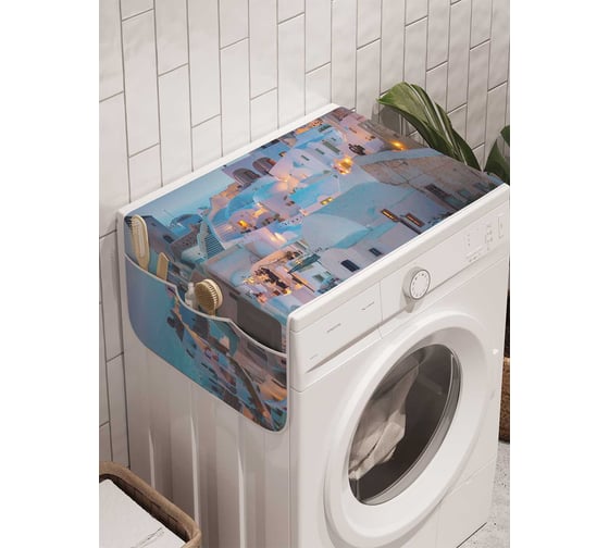 Органайзер для хранения Ambesonne "Остров Санторини" на стиральную машину, 45x120 см, cwm_7742 1
