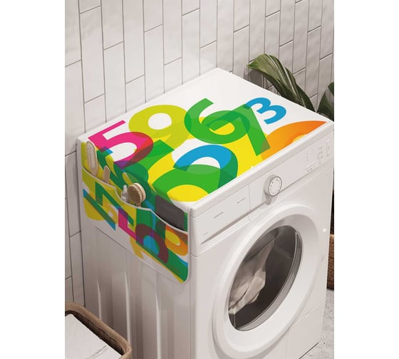 Органайзер для хранения Ambesonne "Набор чисел" на стиральную машину, 45x120 см, cwm_21767 1