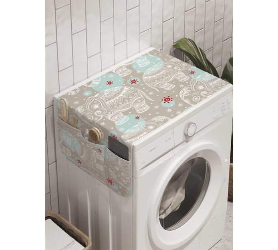 Органайзер для хранения Ambesonne "Слоны с узорами" на стиральную машину, 45x120 см, cwm_8168