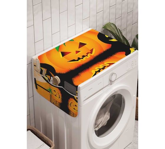 Органайзер для хранения Ambesonne "Праздничные тыквы" на стиральную машину, 45x120 см, cwm_18808 1