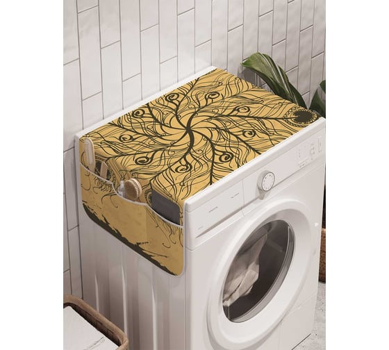 Органайзер для хранения Ambesonne "Цветок из перьев" на стиральную машину, 45x120 см, cwm_4895 1