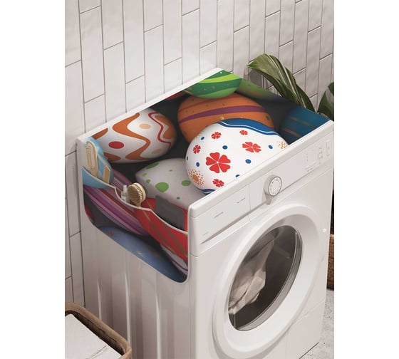 Органайзер для хранения Ambesonne "Пасхальные яйца" на стиральную машину, 45x120 см, cwm_6932 1