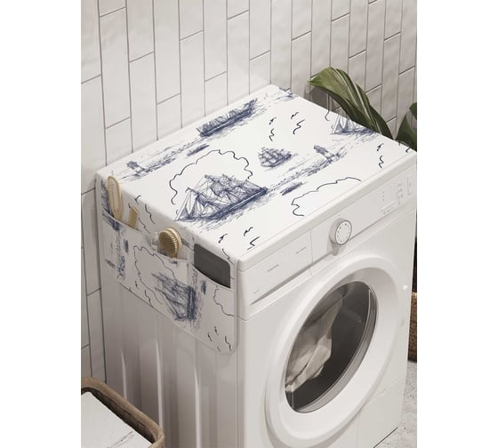 Органайзер для хранения Ambesonne "Корабельные движения" на стиральную машину, 45x120 см, cwm_8055 1