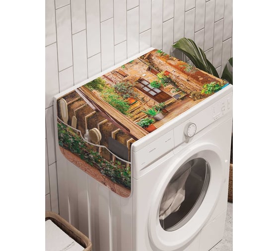 Органайзер для хранения Ambesonne "Цветочные улицы" на стиральную машину, 45x120 см, cwm_14597 1