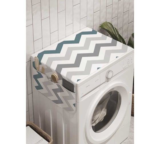 Органайзер для хранения Ambesonne "Серость зигзагов" на стиральную машину, 45x120 см, cwm_8048 1