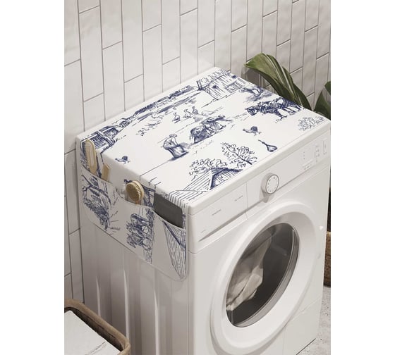 Органайзер для хранения Ambesonne "Деревенский пейзаж" на стиральную машину, 45x120 см, cwm_8140 1