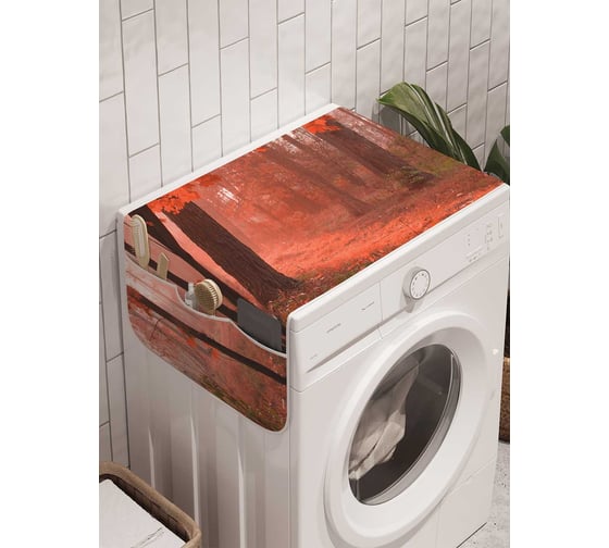 Органайзер для хранения Ambesonne "Красный лес" на стиральную машину, 45x120 см, cwm_18831 1
