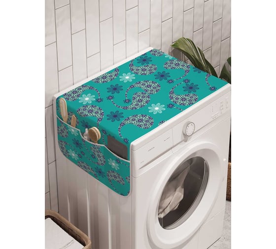 Органайзер для хранения Ambesonne "Клетка из цветов" на стиральную машину, 45x120 см, cwm_21958