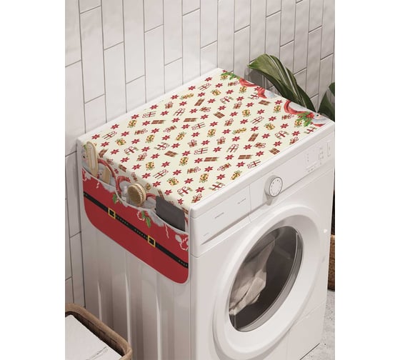 Органайзер для хранения Ambesonne "Рождественская композиция" на стиральную машину, 45x120 см, cwm_6243 1
