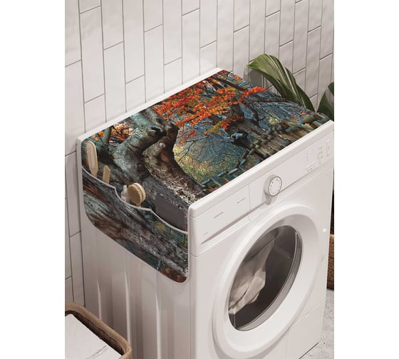 Органайзер для хранения Ambesonne "Лесное ограждение" на стиральную машину, 45x120 см, cwm_19630 1