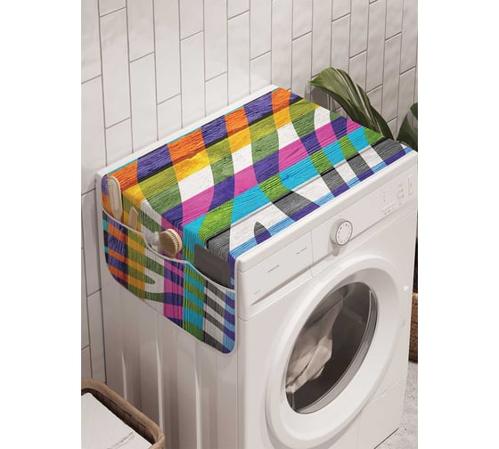 Органайзер для хранения Ambesonne "Радужный зебровый узор" на стиральную машину, 45x120 см, cwm_12971 1