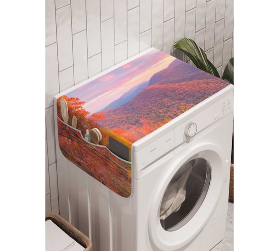 Органайзер для хранения Ambesonne "Лес на травянистых холмах" на стиральную машину, 45x120 см, cwm_15297 1