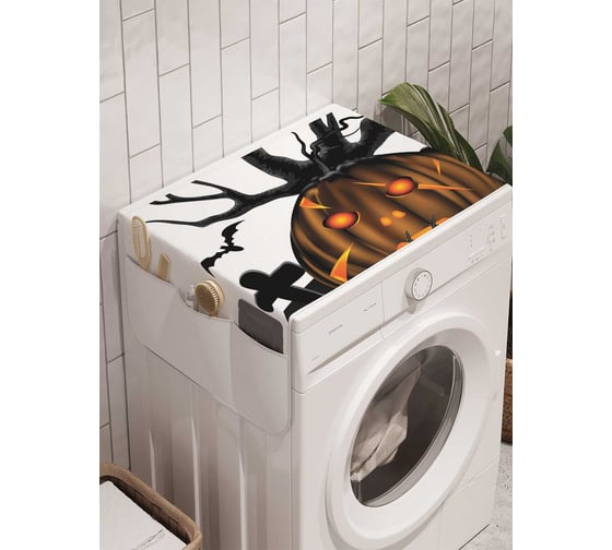 Органайзер для хранения Ambesonne "Тыква у кладбища" на стиральную машину, 45x120 см, cwm_6045 1