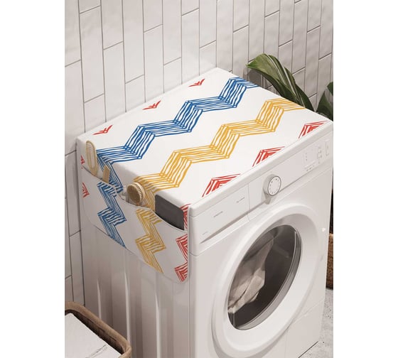Органайзер для хранения Ambesonne "Зигзаговые краски" на стиральную машину, 45x120 см, cwm_5238