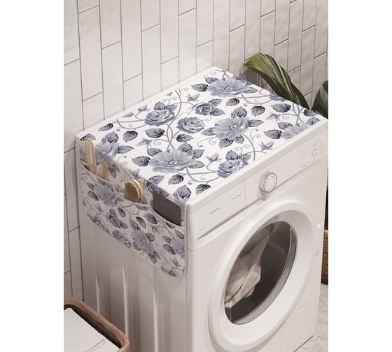 Органайзер для хранения Ambesonne "Цветочные узоры" на стиральную машину, 45x120 см, cwm_13559 1