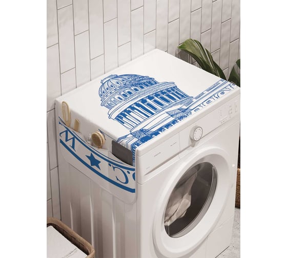 Органайзер для хранения Ambesonne "Значек Вашингтон Ди-Си" на стиральную машину, 45x120 см, cwm_5398 1