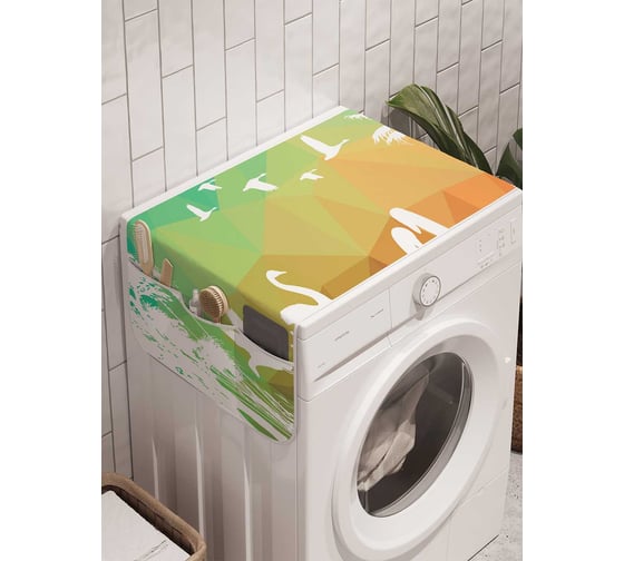Органайзер для хранения Ambesonne "Призрачные лебеди" на стиральную машину, 45x120 см, cwm_18483 1
