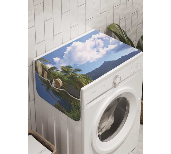 Органайзер для хранения Ambesonne "Доброе утро" на стиральную машину, 45x120 см, cwm_10349 1